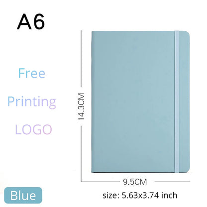 Custom A5/A6 PU Leather Notebook with Logo Printing