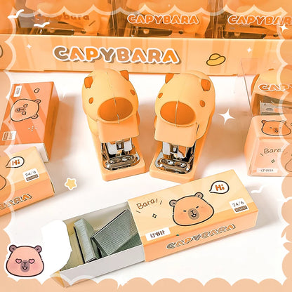 Cute Capybara Stapler with Staples for School & Office