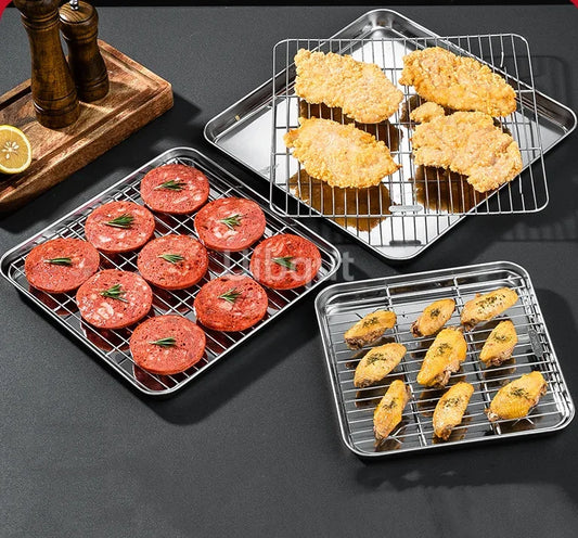 Golden Stainless Steel Food Serving Tray