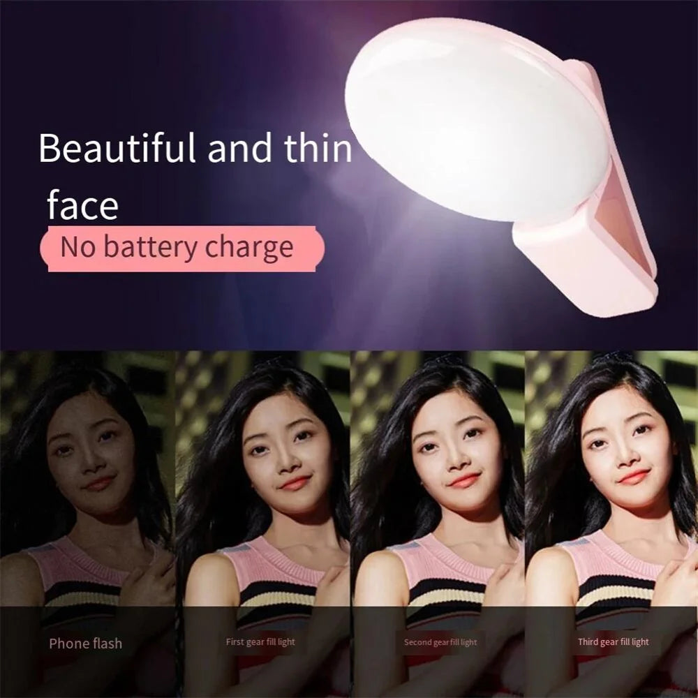 Portable Rechargeable LED Selfie Fill Light for Smartphones