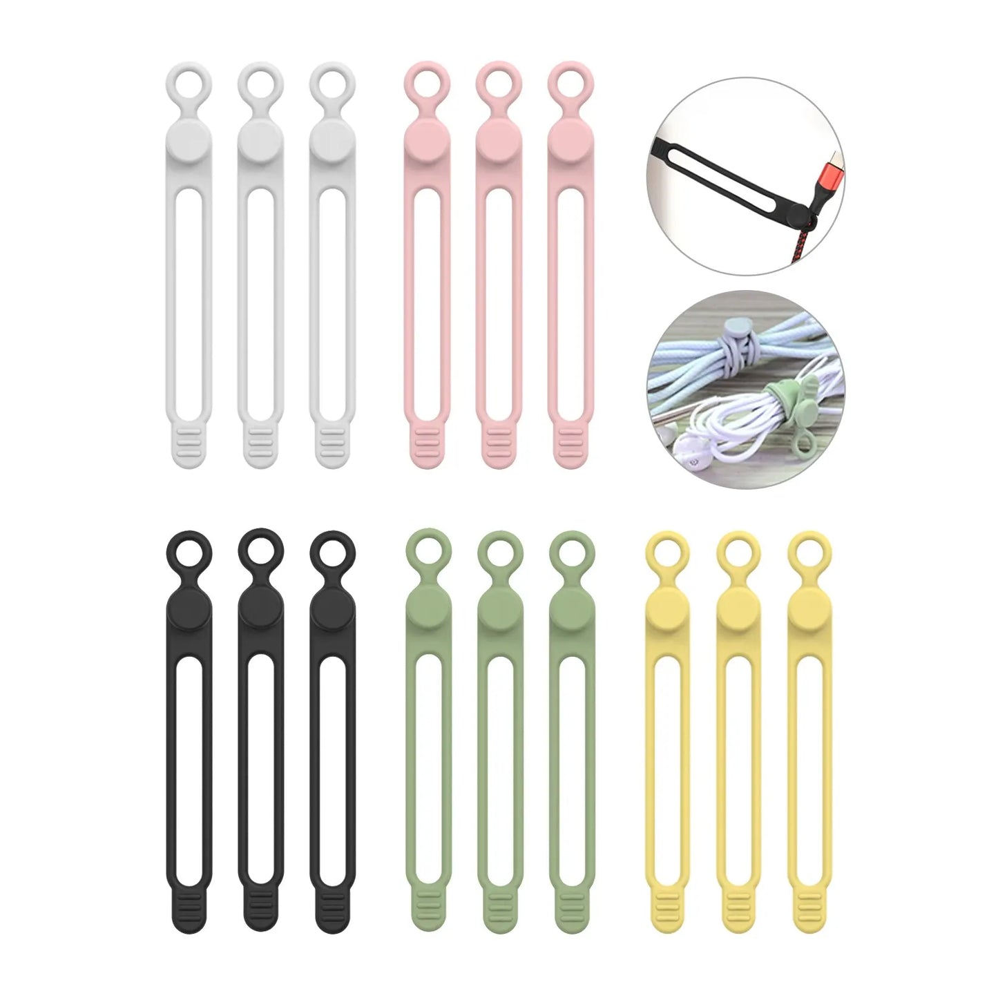 Reusable Silicone Cable Ties for Cord Management & Travel Organization