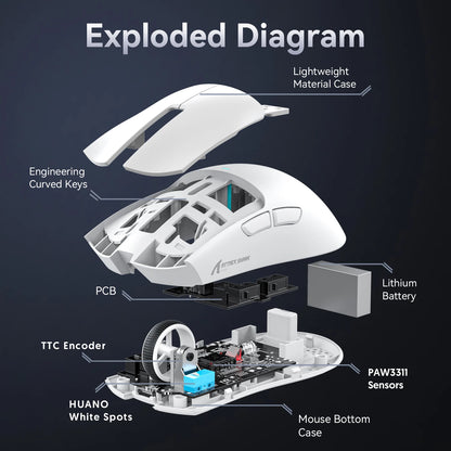 Ultra-Light RGB Gaming Mouse with PAW3311 Sensor & Magnetic Charging
