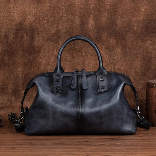Johnature Genuine Cowhide Leather Hobo Bag