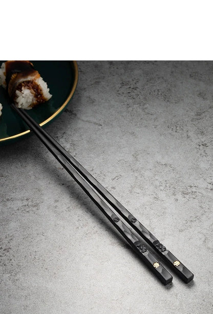 5 Pairs Stainless Steel Non-Slip Chopsticks Set