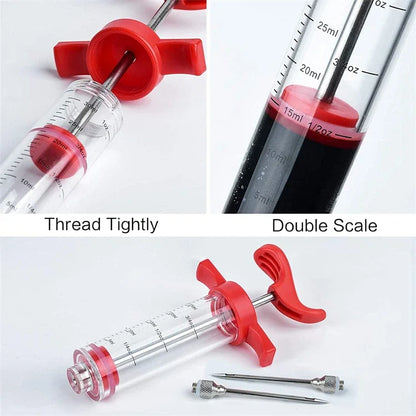 BBQ Marinade Injector Syringe Set for Turkey, Chicken, Beef & Pork