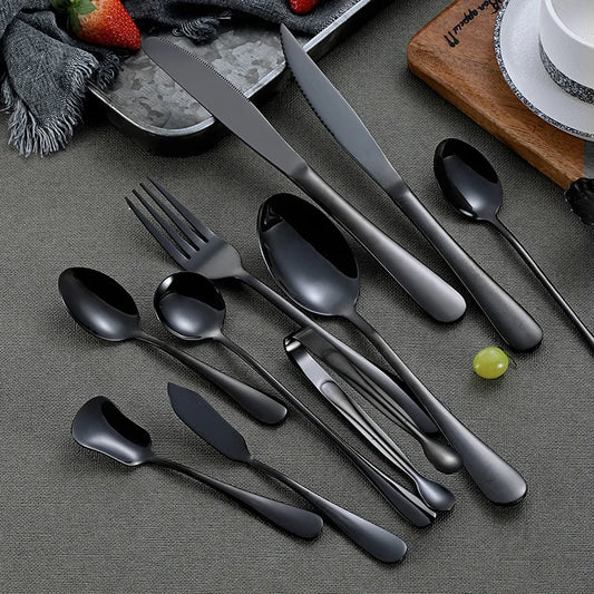 Black Stainless Steel Cutlery Set