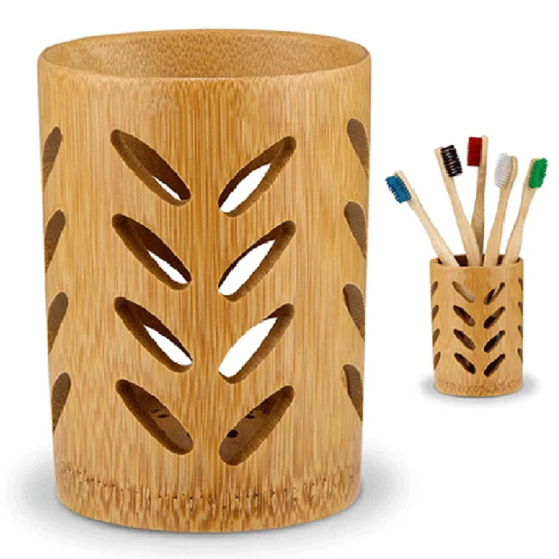 Bamboo Toothbrush Holder Cup