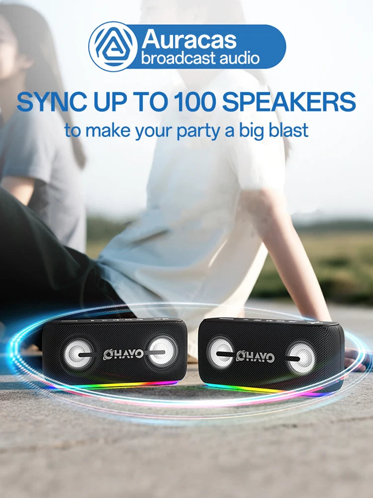 60W Wireless Speaker with RGB Lights & Waterproof Design