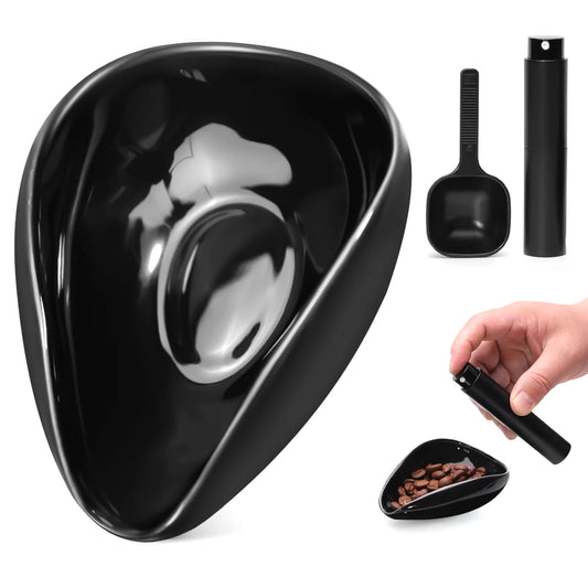 Leeseph Ceramic Coffee Bean Dosing Cup & RDT Spray Bottle Set
