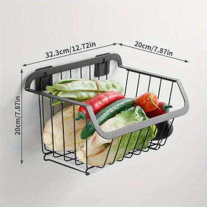 Stainless Steel Wall-Mounted Kitchen Storage Basket