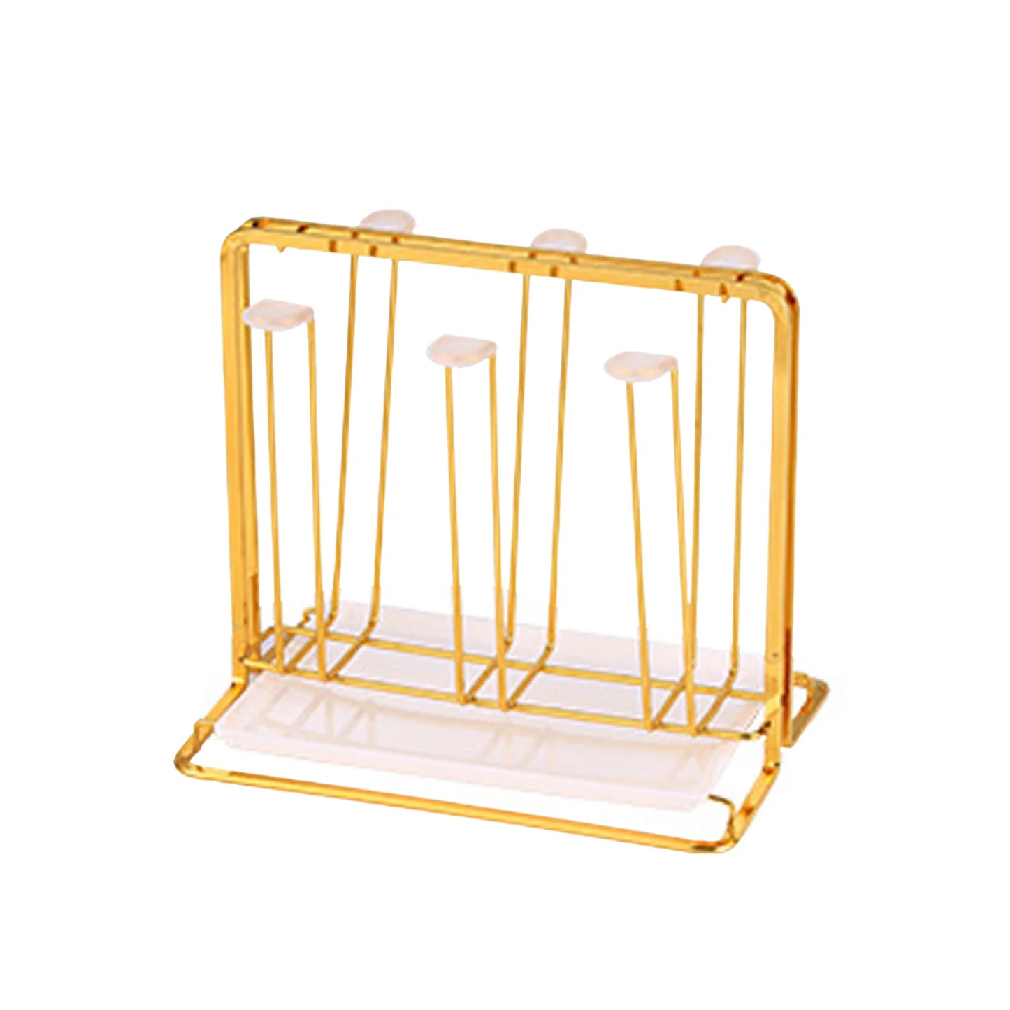 Metal Cup Drying & Drain Rack with Tray
