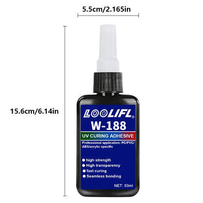 50ml Crystal Clear UV Resin Glue Kit with UV Lamp