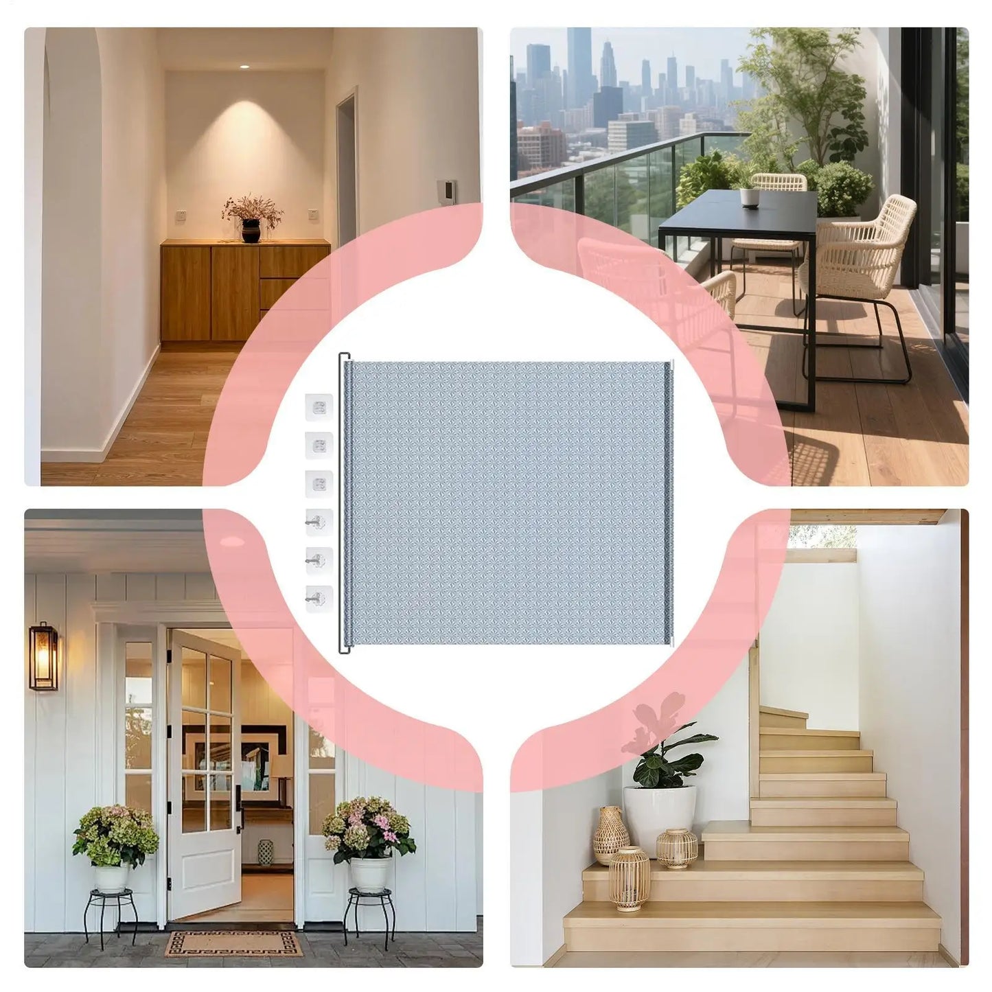Retractable No-Drill Pet Safety Gate