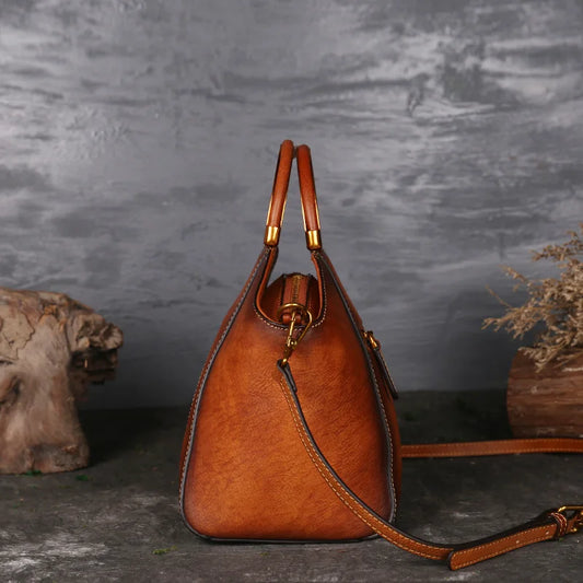 Vintage Genuine Leather Shoulder Handbag