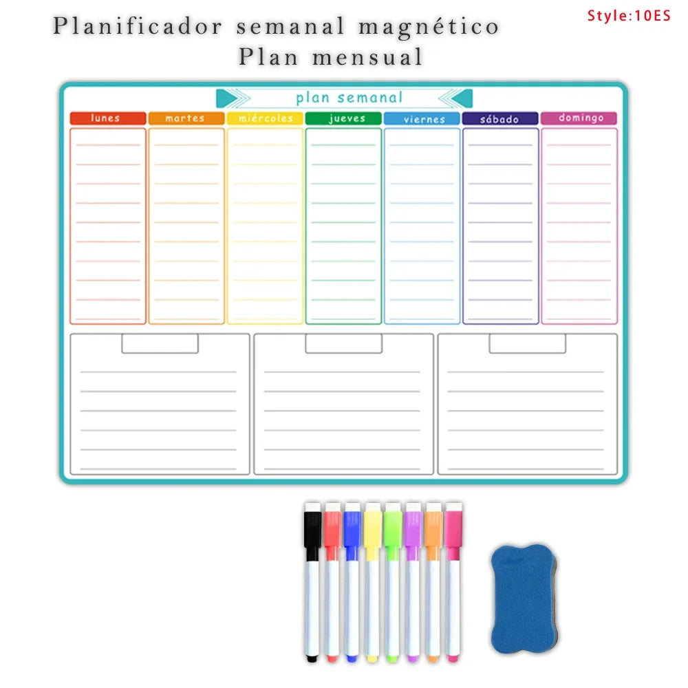 Magnetic Weekly & Monthly Dry Erase Fridge Planner