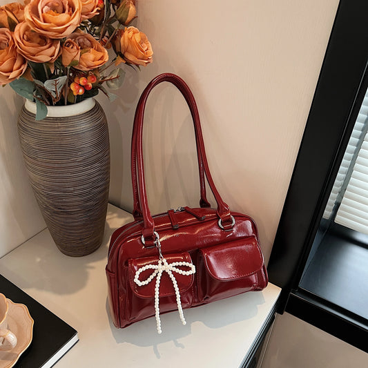 Bow Accent Shoulder Handbag