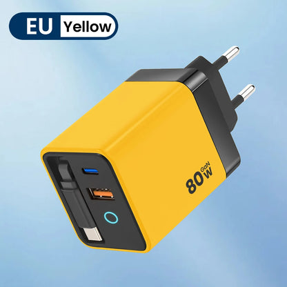 Elough 80W GaN Fast Charger with Multi-Port Cable