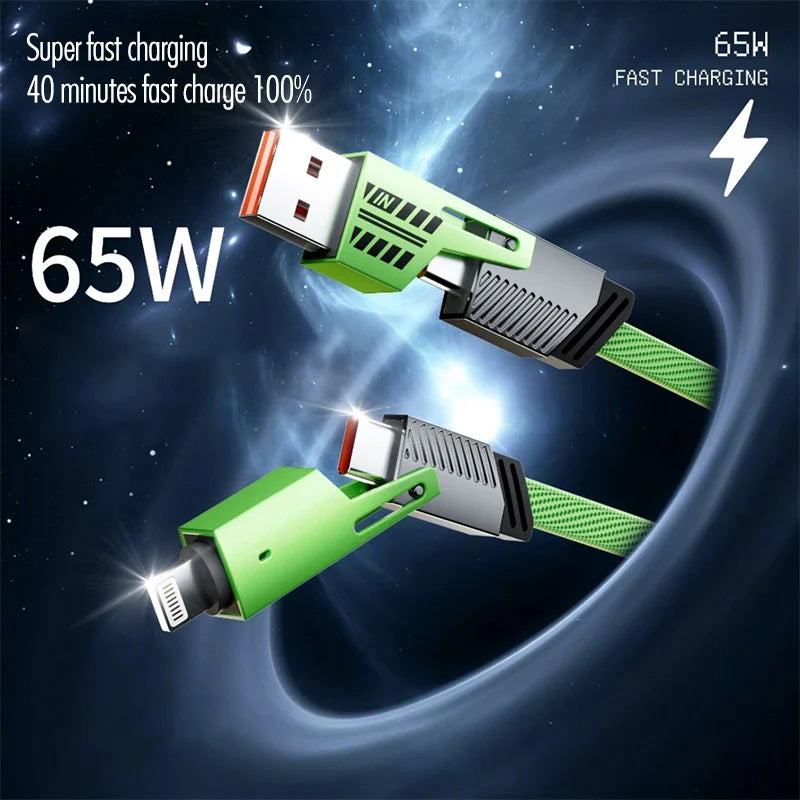 4-in-1 65W Fast Charging Multi-Port USB-C Cable