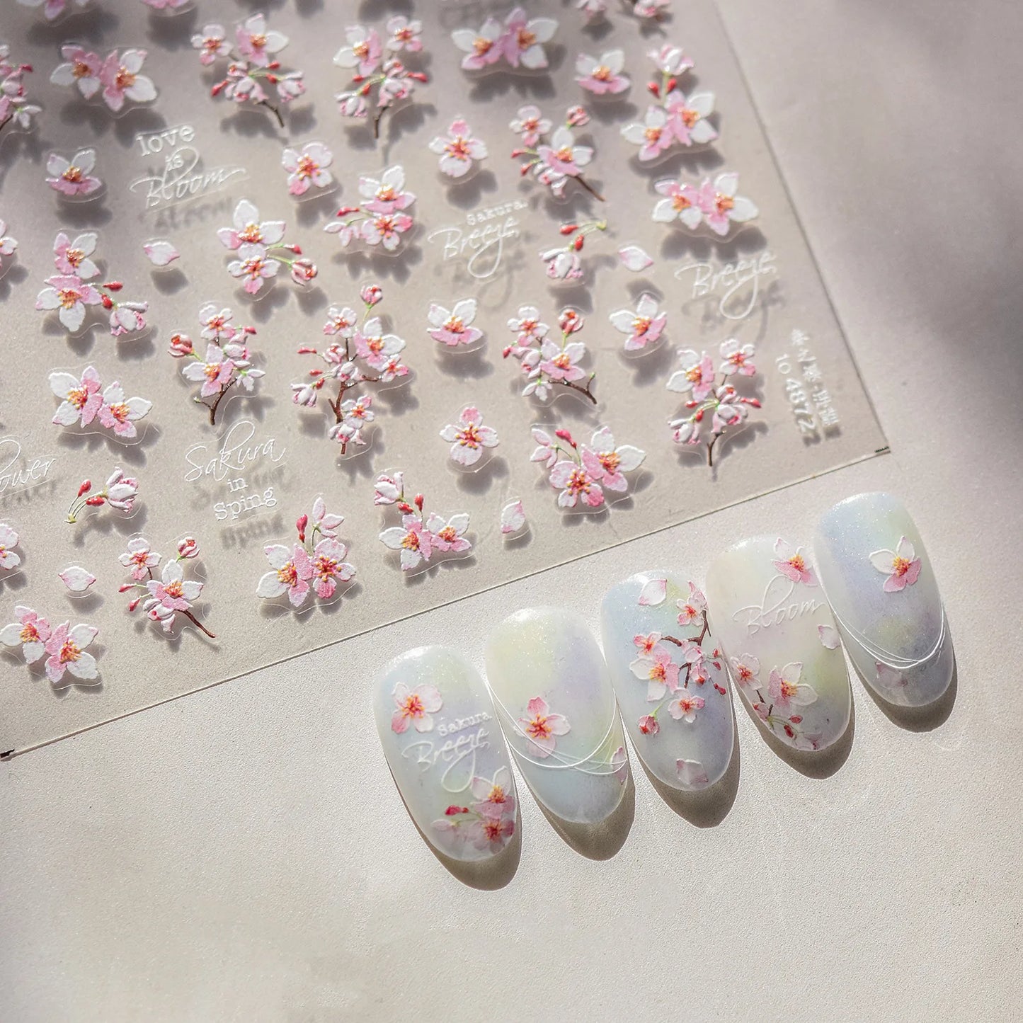 5D Cherry Blossom Nail Art Stickers