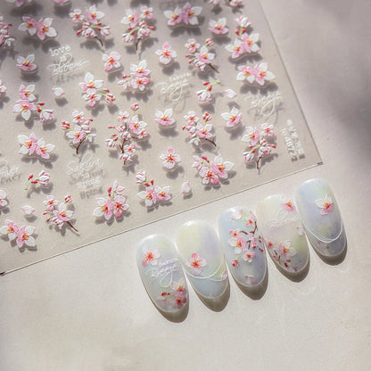 5D Cherry Blossom Nail Art Stickers
