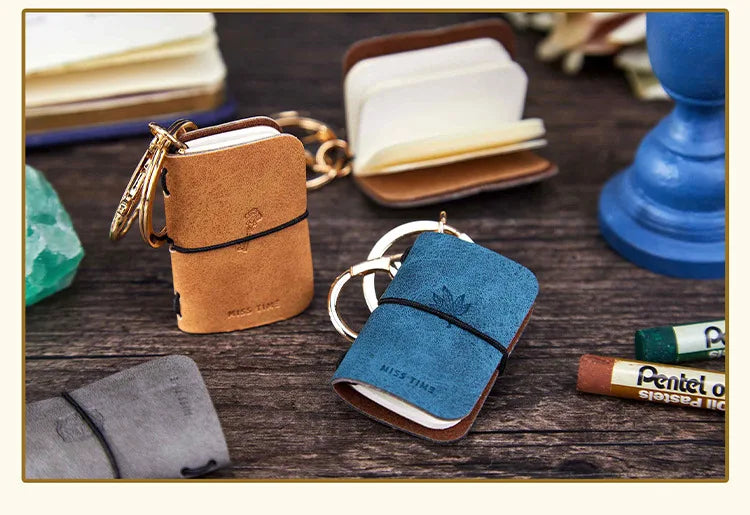 Mr. Paper PU Leather Mini Journal Keychain Set