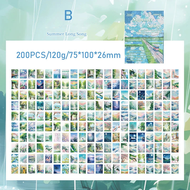 Landscape PET Collage Paper Pack for Journals & DIY Crafts