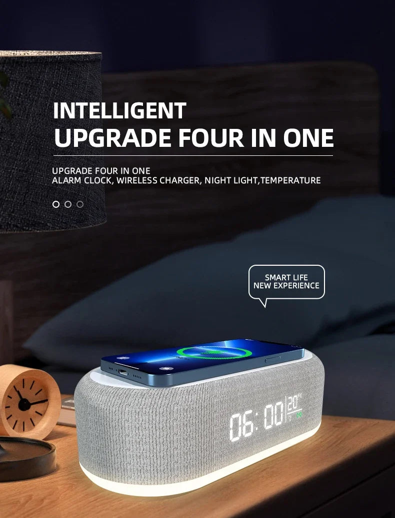 Wireless Charging Alarm Clock Station