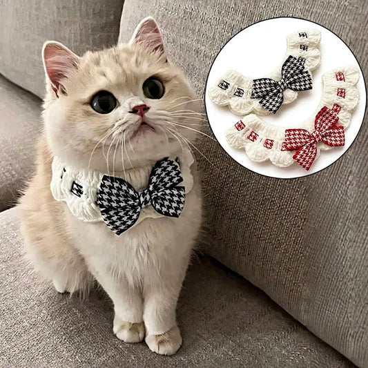 Cute Crocheted Cat Bow Tie Collar