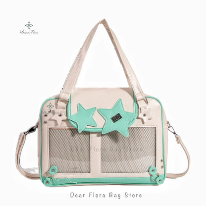 Transparent DIY Ita Shoulder Bag for Pins & Collectibles