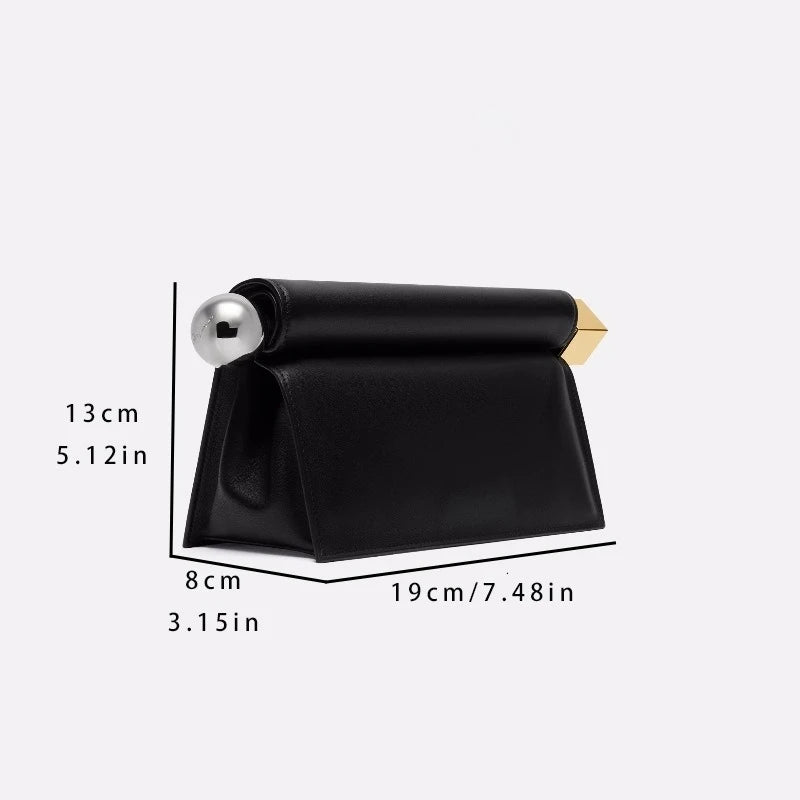 Luxury Fold-Over Chain Clutch Bag