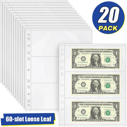 3-Slot Banknote Collection Album Pages