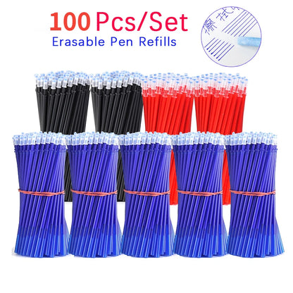 100-Pack 0.5mm Erasable Gel Ink Refills with Bonus Erasers