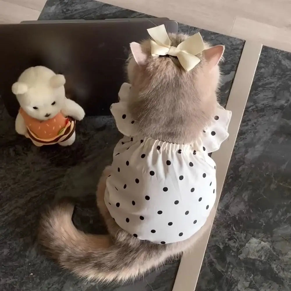 Polka Dot Princess Pet Dress for Cats & Small Dogs