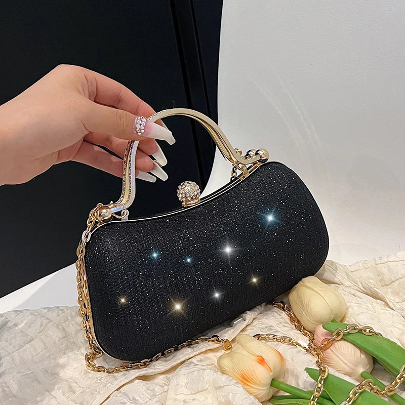Crystal Studded Barrel Evening Bag