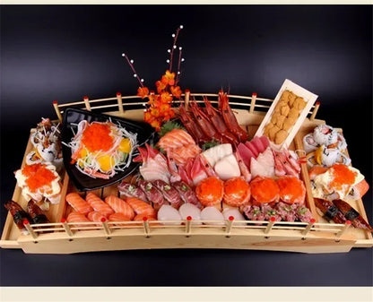 Japanese Wooden Sushi Bridge Serving Platter