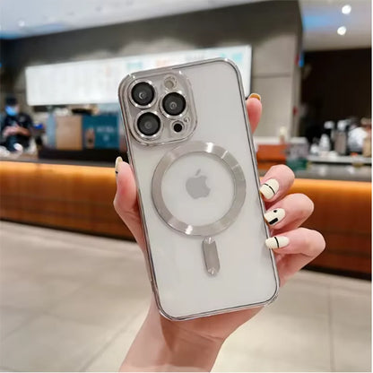 Magnetic Clear Case for iPhone with Lens Protector & Wireless Charging