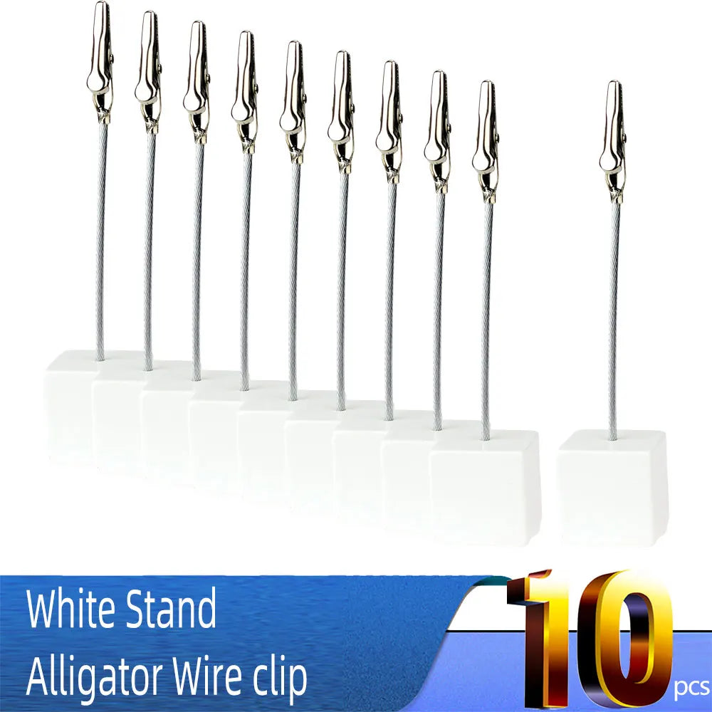 Color Cube Stand Alligator Wire Photo Clip