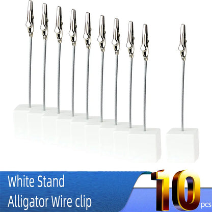 Color Cube Stand Alligator Wire Photo Clip