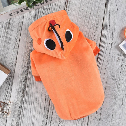 Orange Fleece Dog Hoodie