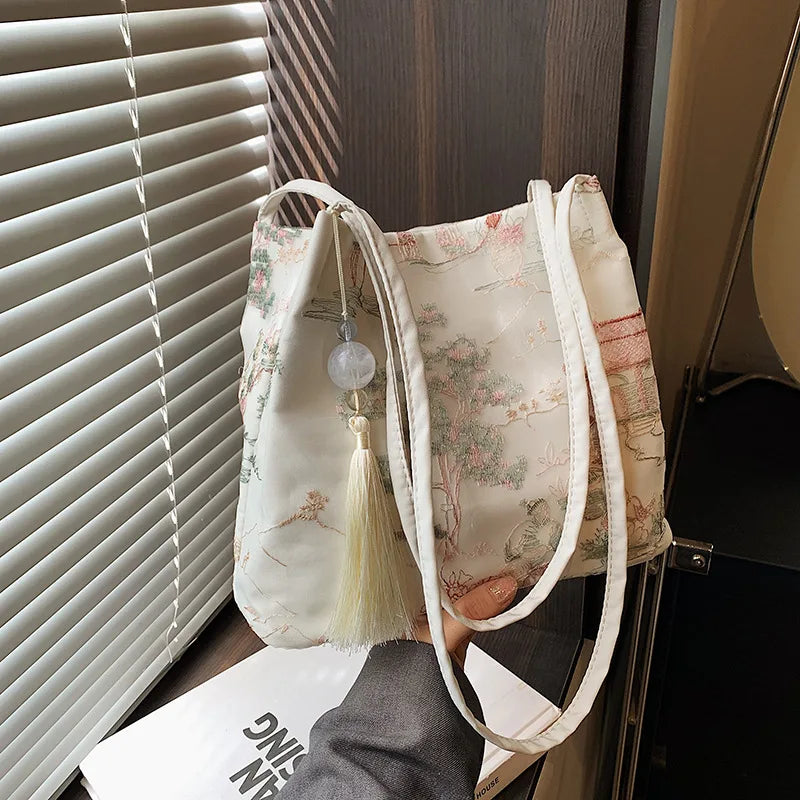 Silk Jacquard Shoulder Bag