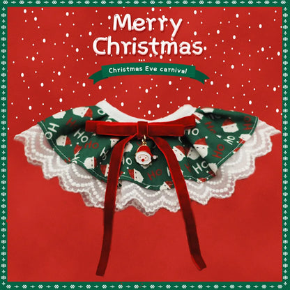 Christmas Adjustable Pet Lace Bandana Collar