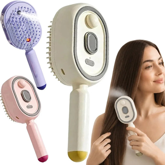 Electric Self-Cleaning Mist Hair Brush