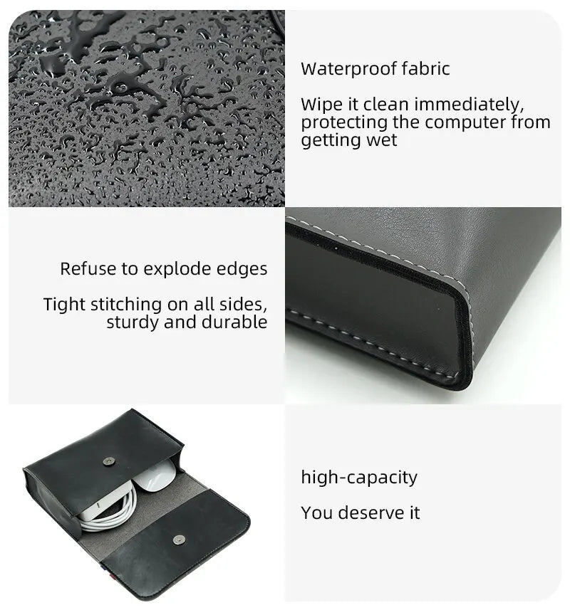 Compact PU Leather Cable & Charger Organizer