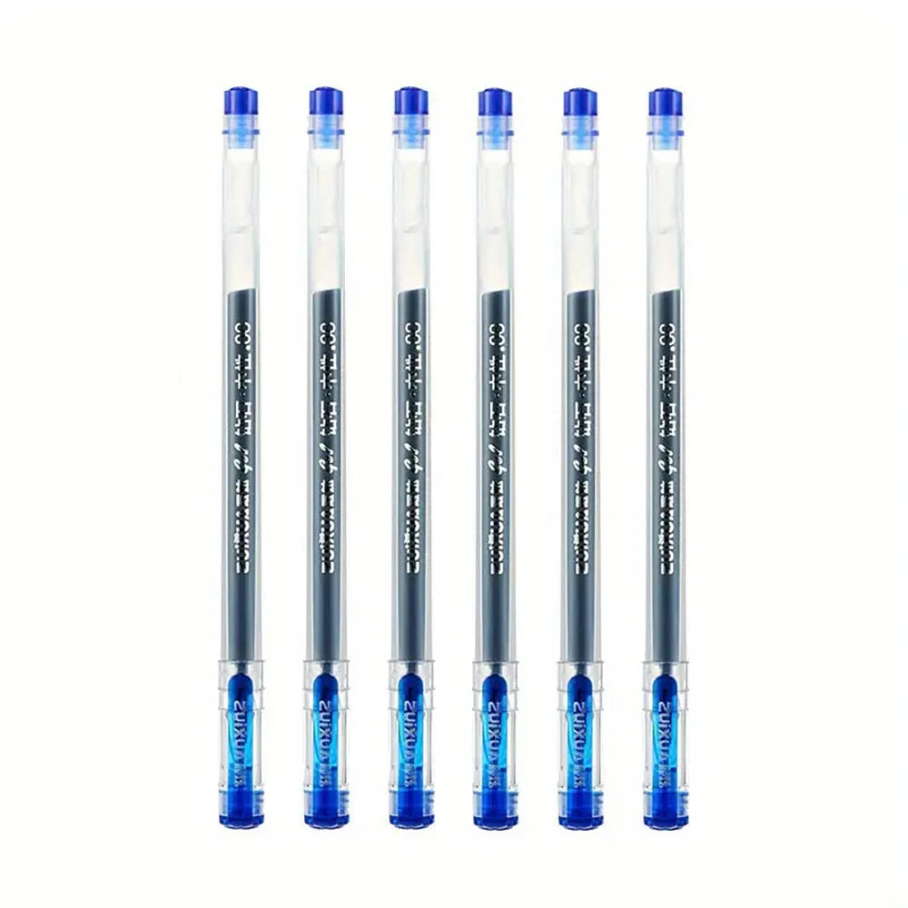 6Pcs Large-capacity Ink Diamond Tip Gel Pen 0.38mm Black/Blue/Red Refill