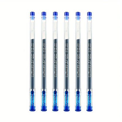 6Pcs Large-capacity Ink Diamond Tip Gel Pen 0.38mm Black/Blue/Red Refill