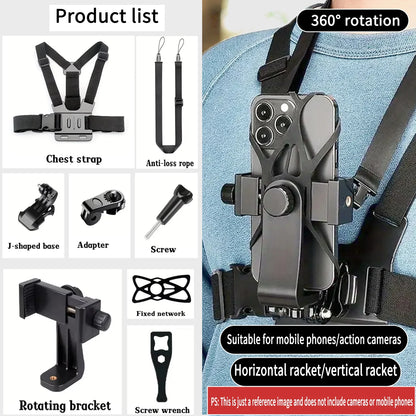 Adjustable Chest Mount for Action Cameras & Phones
