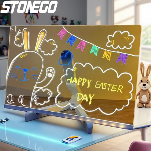 LED Acrylic Erasable Message Board with USB Light