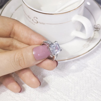 Women’s Silver-Plated Cubic Zirconia Engagement Ring
