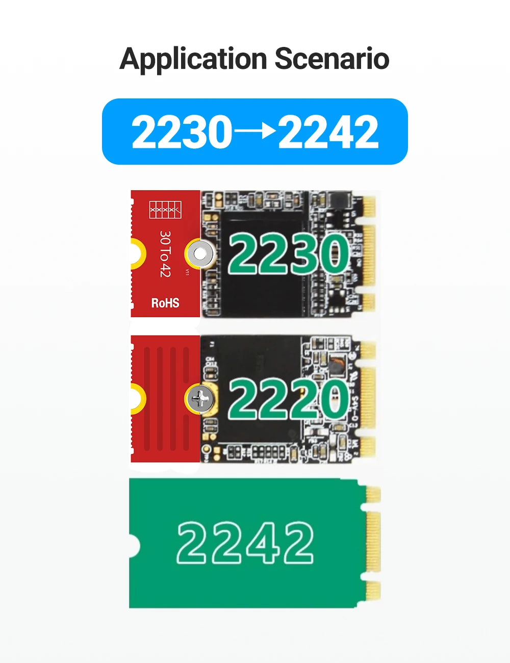 JEYI M.2 NVMe SSD Extension Bracket Adapter