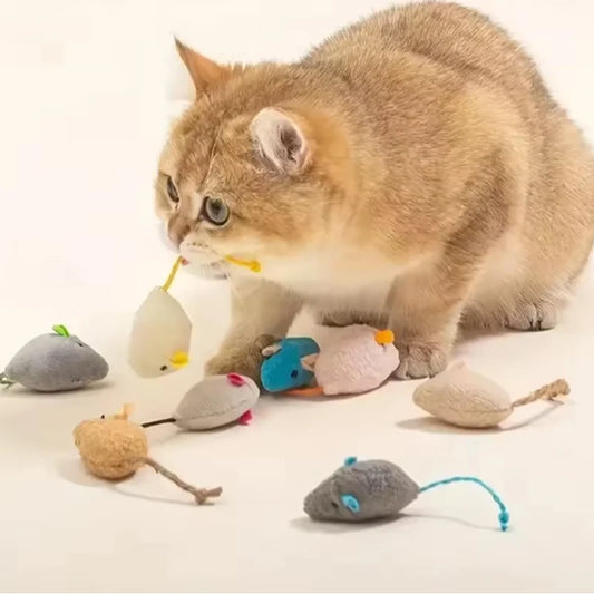 Plush Mouse Cat Toy Set